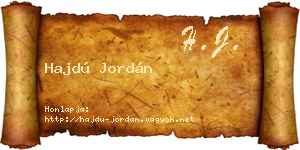 Hajdú Jordán névjegykártya